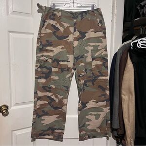 Military cargo gap pants wide leg 34x30